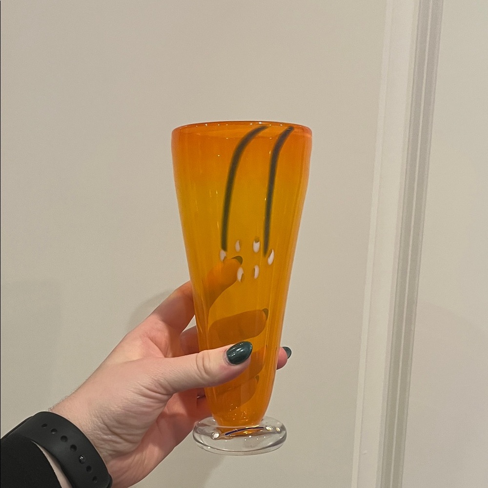Vibrant Orange Glass Vase